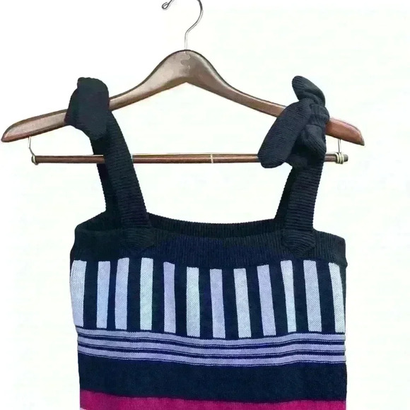 ANTHROPOLOGIE SYDNEY PIANO STRIPE MARIANN KNIT MIDI DRESS by AZULU 6 - Picture 8 of 11